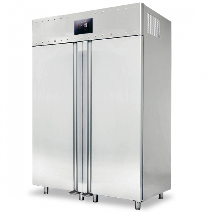 Tiefkühlschrank 1400 Liter aus Edelstahl GN 2/1 - 10/22°C - 85 mm Isolierung - WiFi