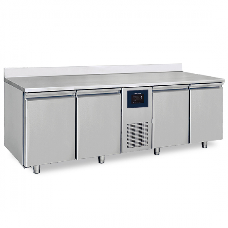 Kühltisch mit 4 Türen GN 1/1 und Aufkantung, 2-8°C, WiFi - Gastrohot