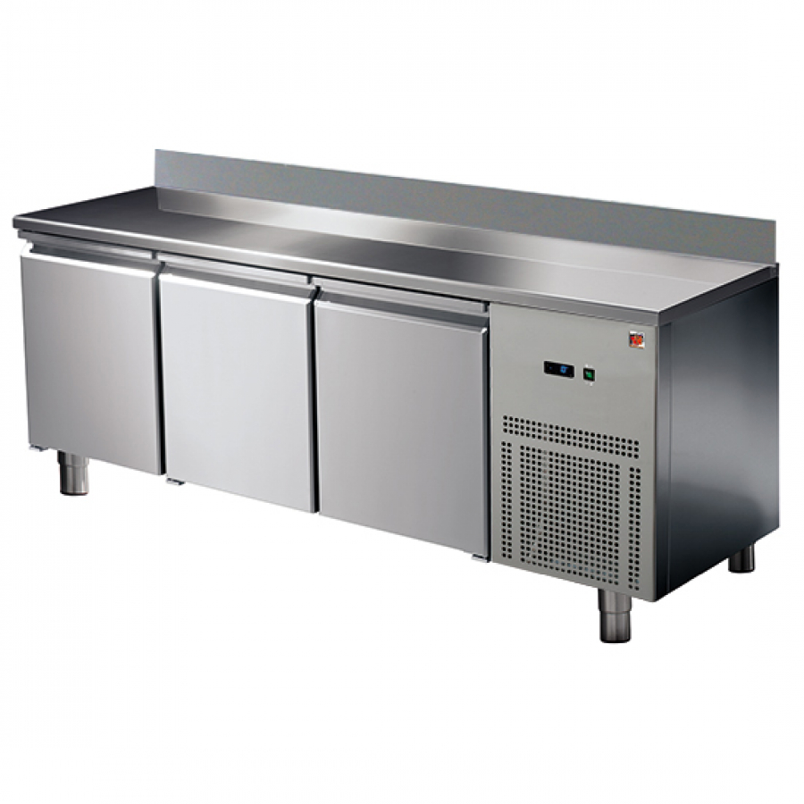 Kühltisch 3 Türen GN 1/1 mit Aufkantung 2-8°C - Professioneller Kühlbereich für die Gastronomie