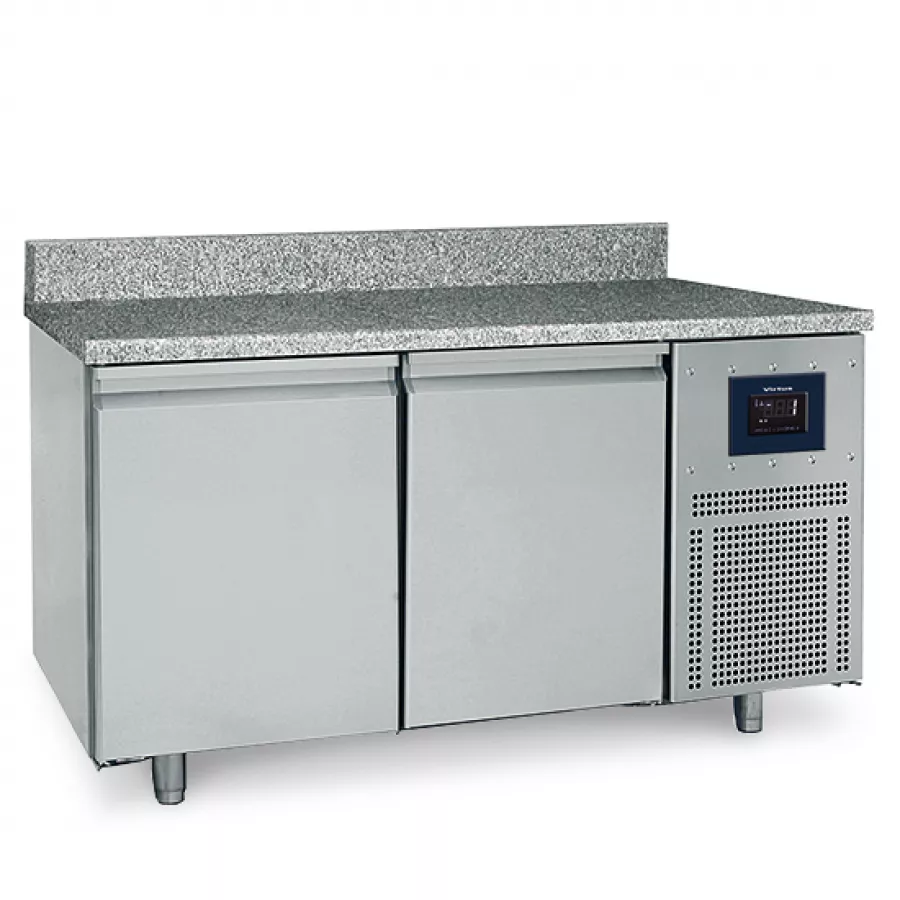 Bäckereikühltisch 2-türig 600x400 mm, Granitarbeitsplatte mit Aufkantung, -2°/+8°C - WiFi