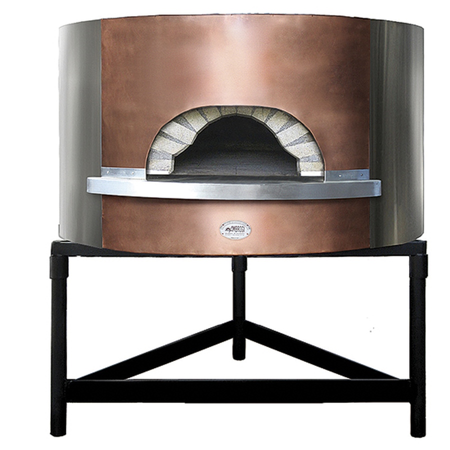 Holz-Pizzaofen mit Kupferfassade | Backplatte ø 1100 mm | Kapazität 4/5 Pizzen