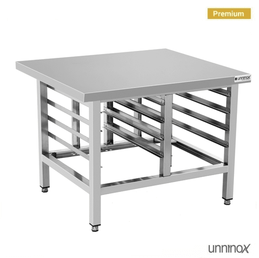 Ofenständer Edelstahl 900x800xH700 mm für 8 x 1/1 GN Behälter