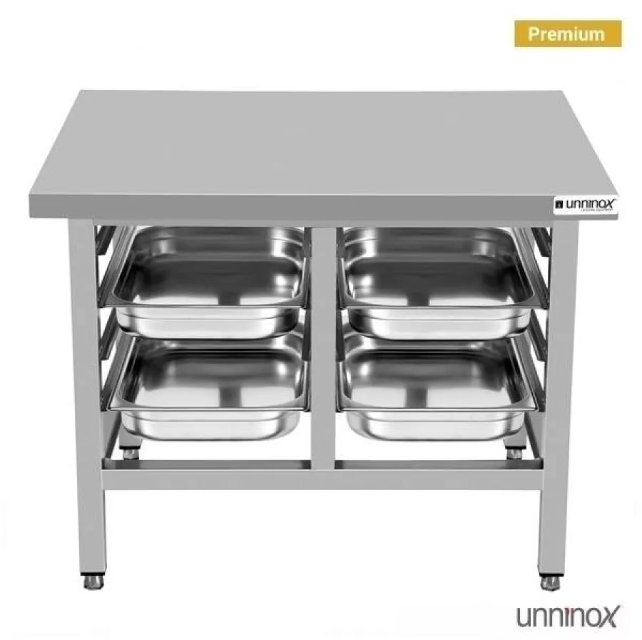 Ofenständer Edelstahl 900x800xH700 mm für 8 x 1/1 GN Behälter