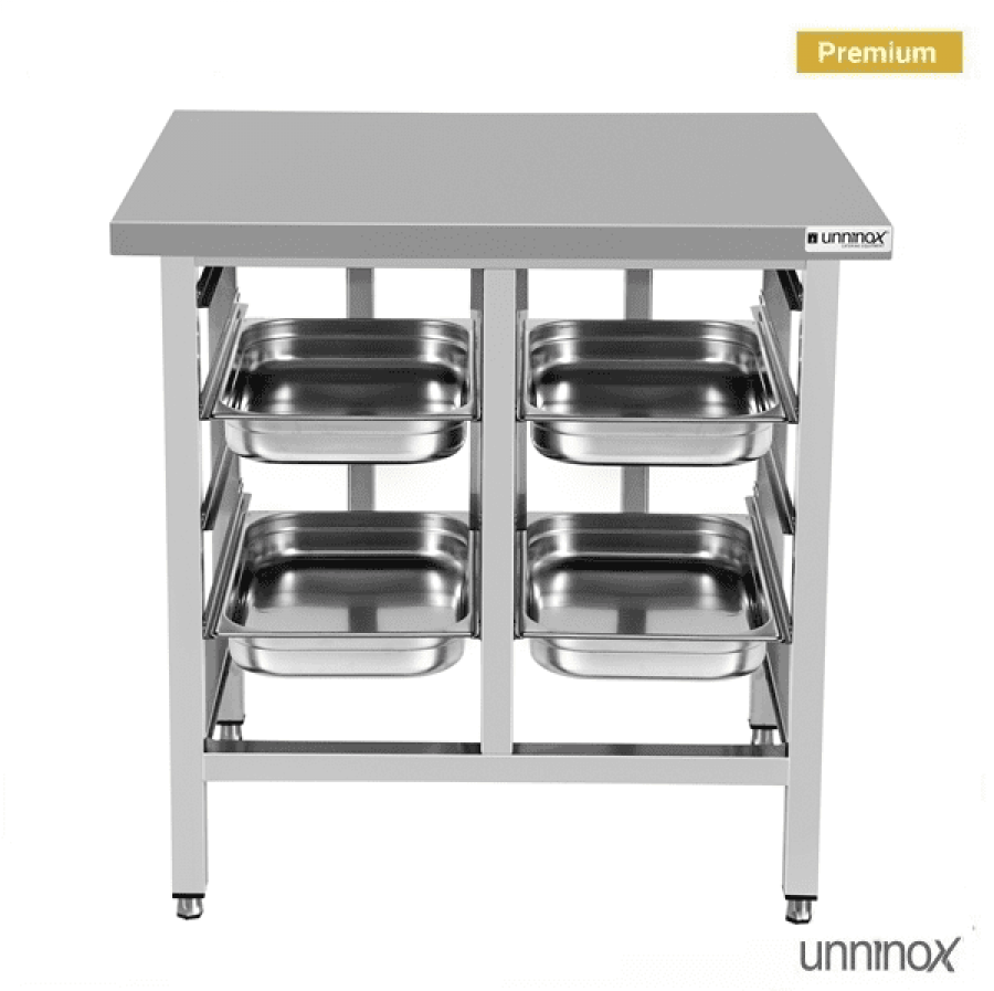 Ofenständer 900x800xH900 mm Edelstahl für 8x1/1 GN-Behälter