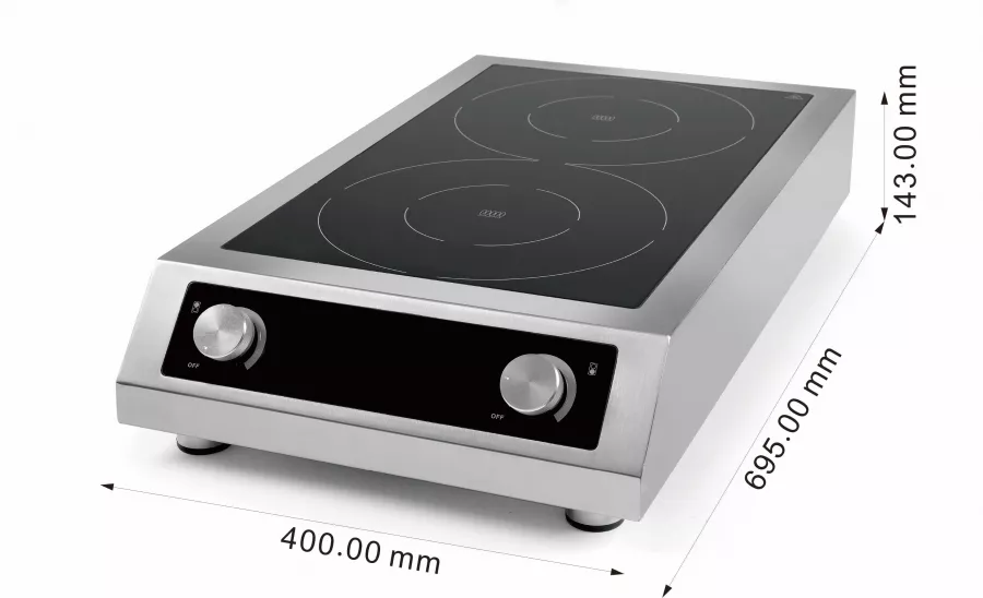 Induktionskochfeld 2-Zonen – 7 kW – Tischgerät – 400 V – Combisteel – Gastronomie Induktionskochfeld 2-Zonen – 7 kW – Tischgerät – 400 V – Combisteel – Gastronomie