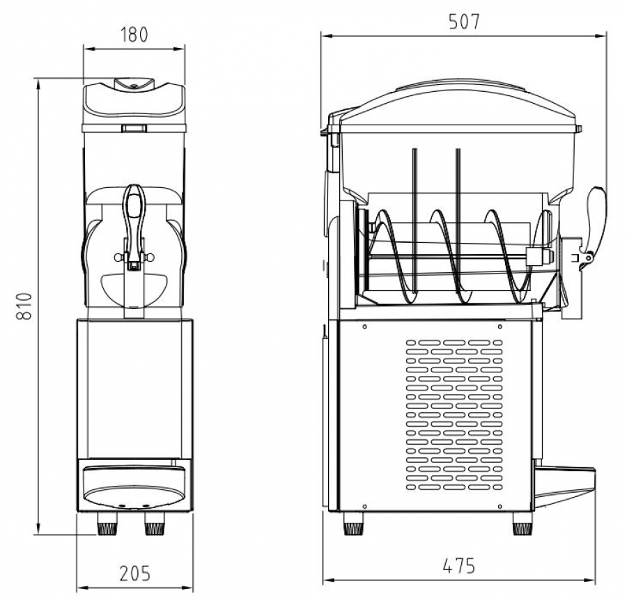 Slush-Maschine 12 l – 1 Behälter – Schwarz – Tischgerät
