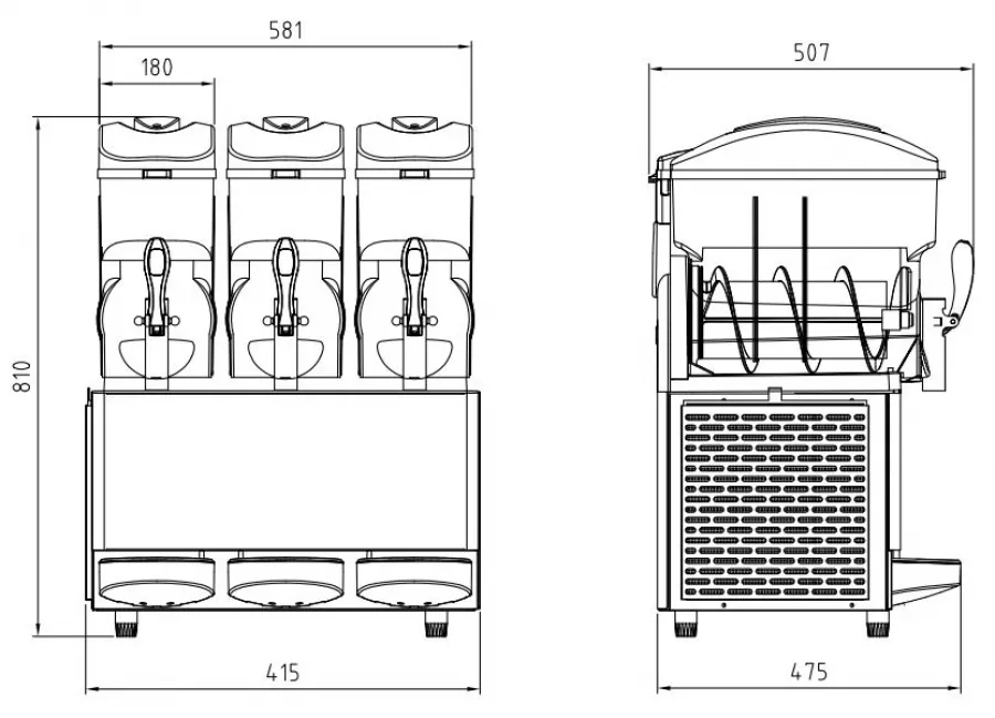 Slush-Maschine 3×12 l – Dreifachgerät – Tischmodel 230 V Slush-Maschine 3×12 l – Dreifachgerät – Tischmodel 230 V