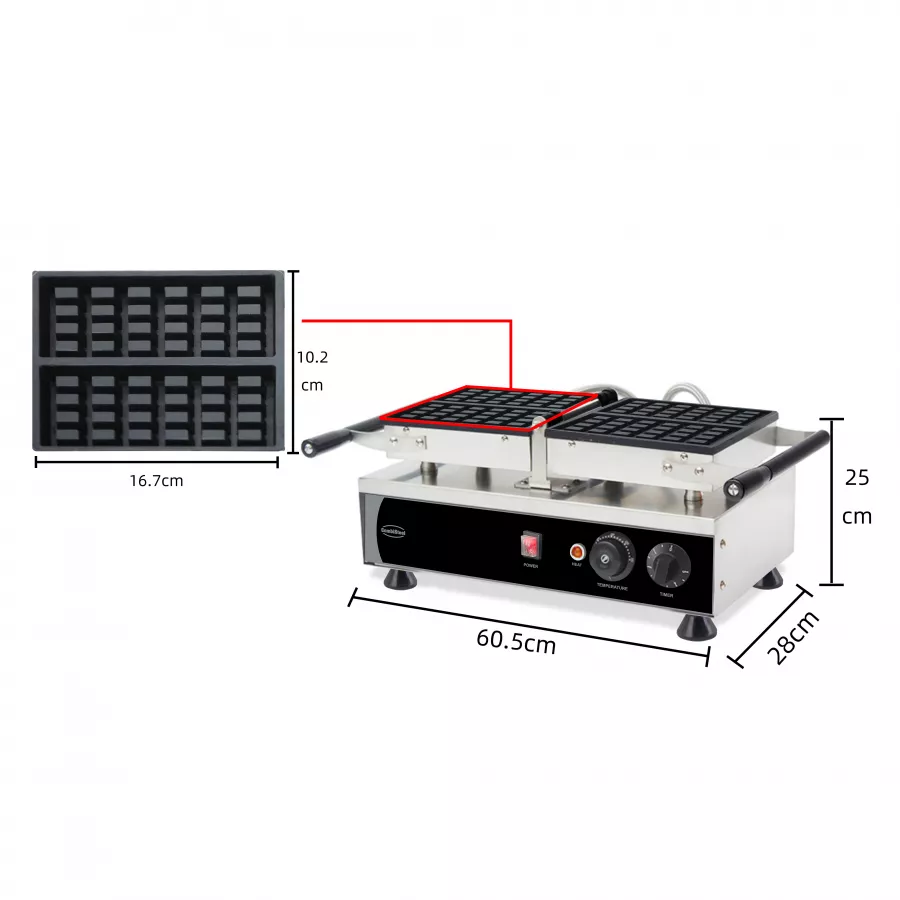 Waffeleisen für 2 Brüsseler Waffeln – 1,2 kW – 230 V Waffeleisen für 2 Brüsseler Waffeln – 1,2 kW – 230 V