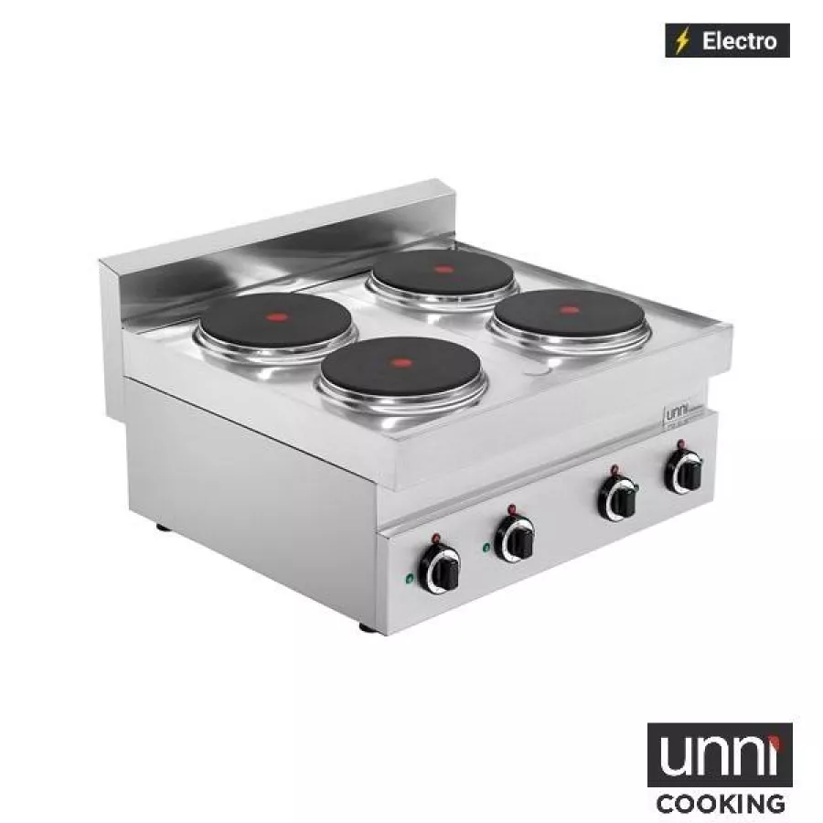 Elektroherd 650Line 4 Kochfelder Edelstahl Gusseisen 2,6 kW