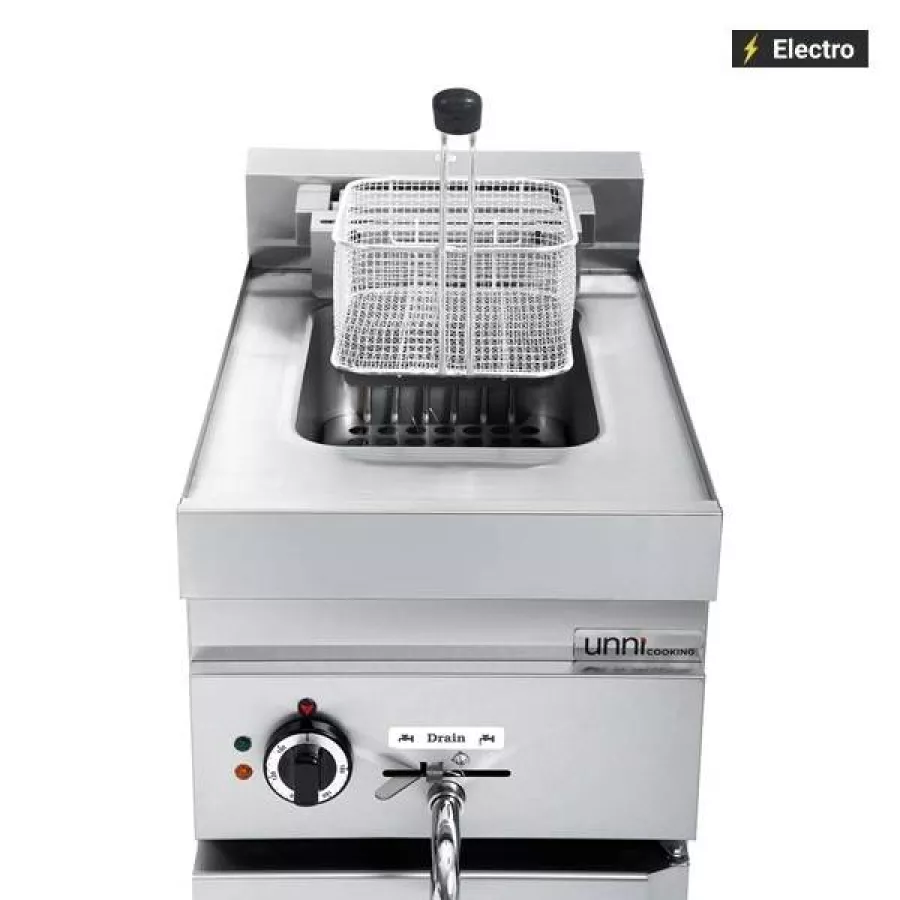 Fritteuse UnniCooking 650 LINE 1x10L – Kaltzone, Ablasshahn