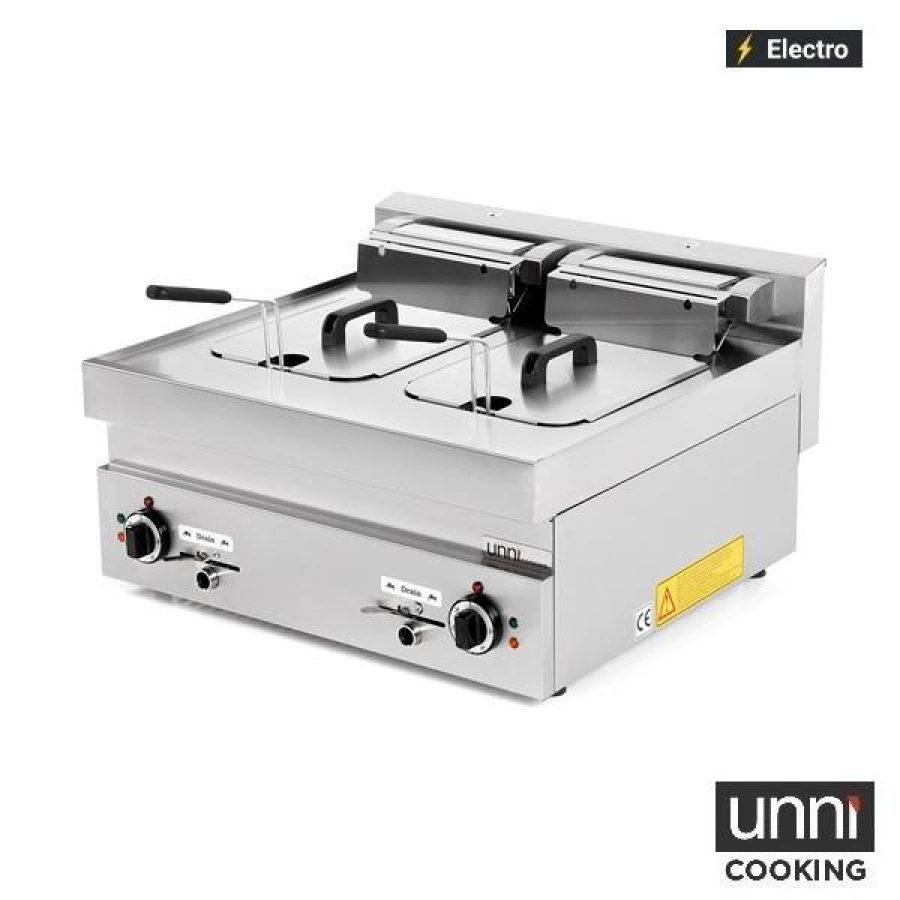 Fritteuse 2x10L UnniCooking 650 LINE – Kaltzone, Ablasshahn