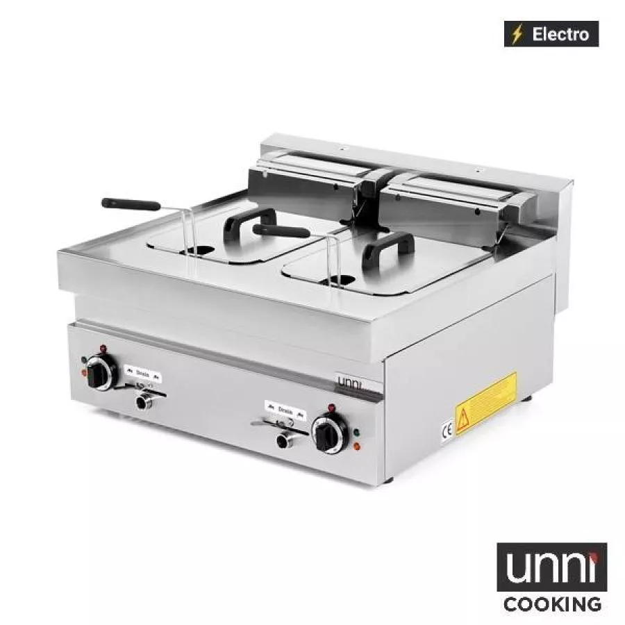 Fritteuse 2x10L 650 LINE – Kaltzone, Ablasshahn