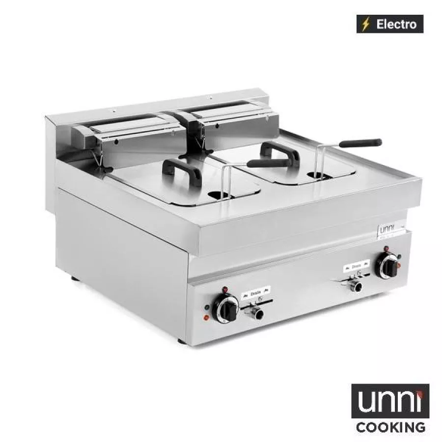 Fritteuse 2x10L 650 LINE – Kaltzone, Ablasshahn