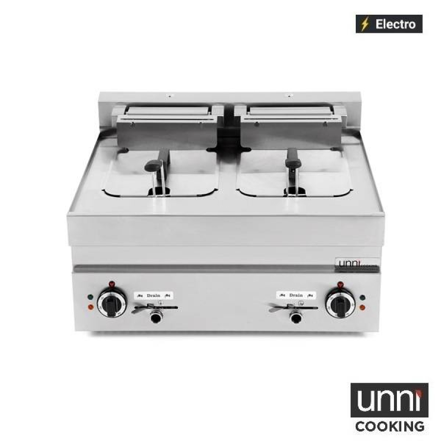 Fritteuse 2x10L UnniCooking 650 LINE – Kaltzone, Ablasshahn