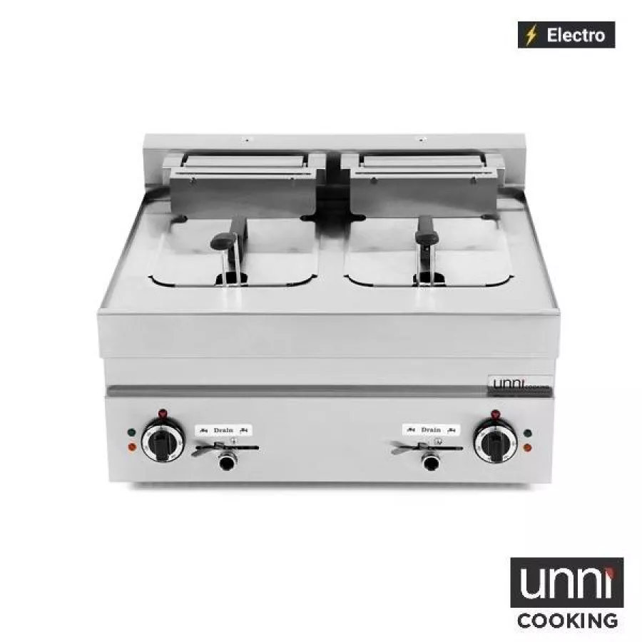 Fritteuse 2x10L 650 LINE – Kaltzone, Ablasshahn