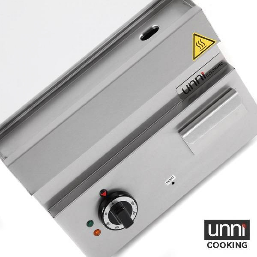 Elektro-Bratplatte UNNI-COOKING 650 Chrom Edelstahl, EGO-Thermostat