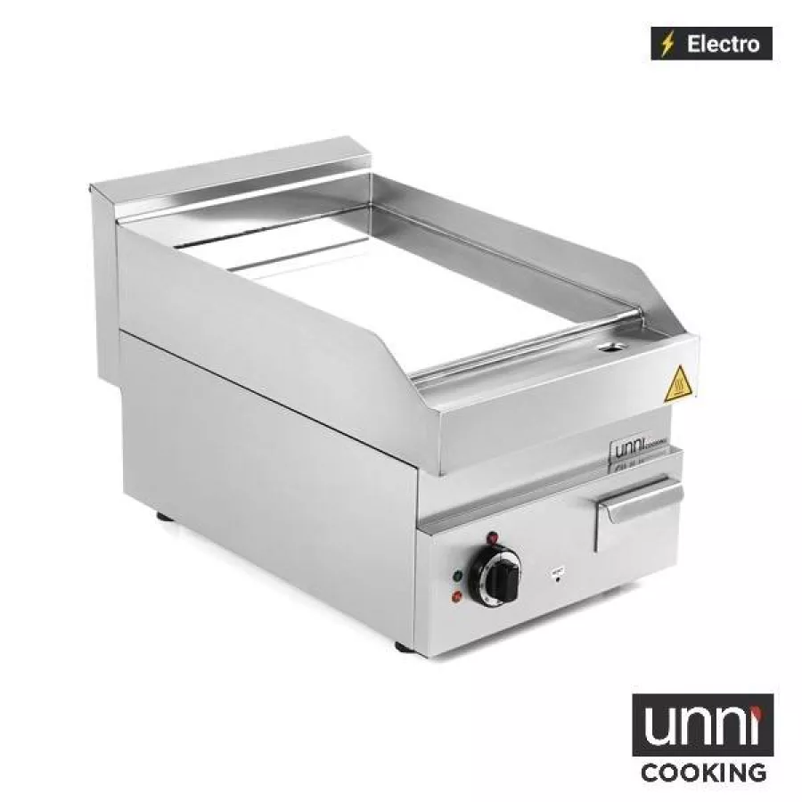 Elektro-Bratplatte UNNI-COOKING 650 Chrom Edelstahl, EGO-Thermostat
