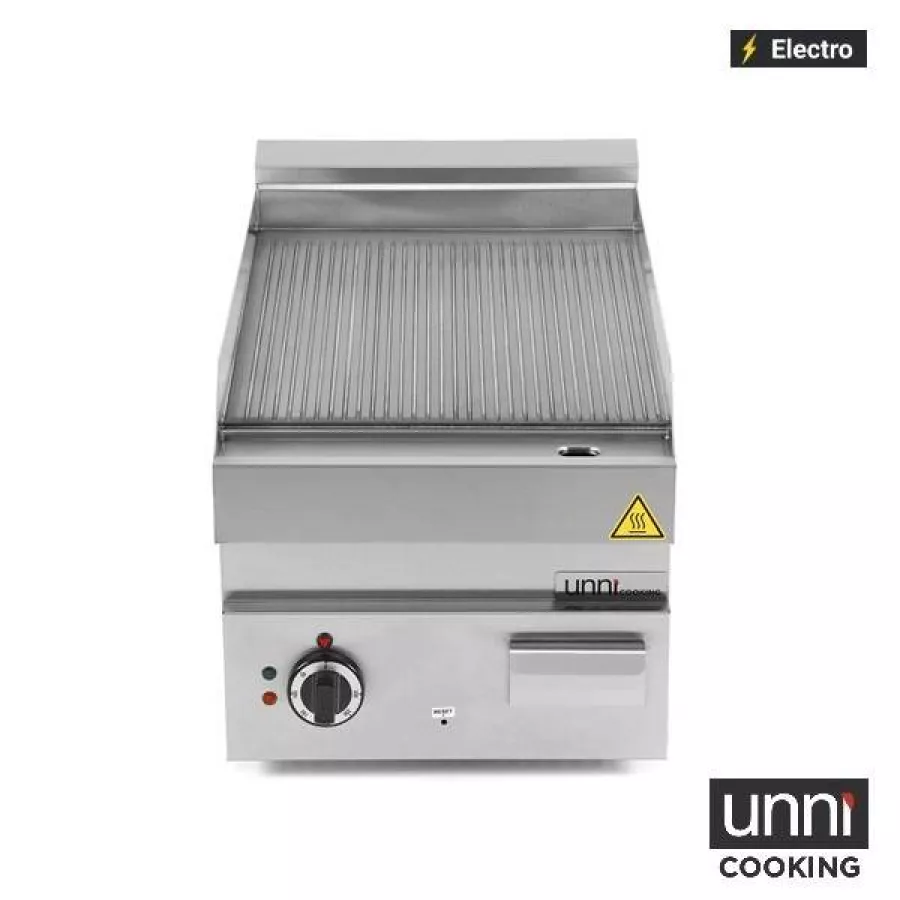 Elektrische Bratplatte Edelstahl gerillt 100-300°C