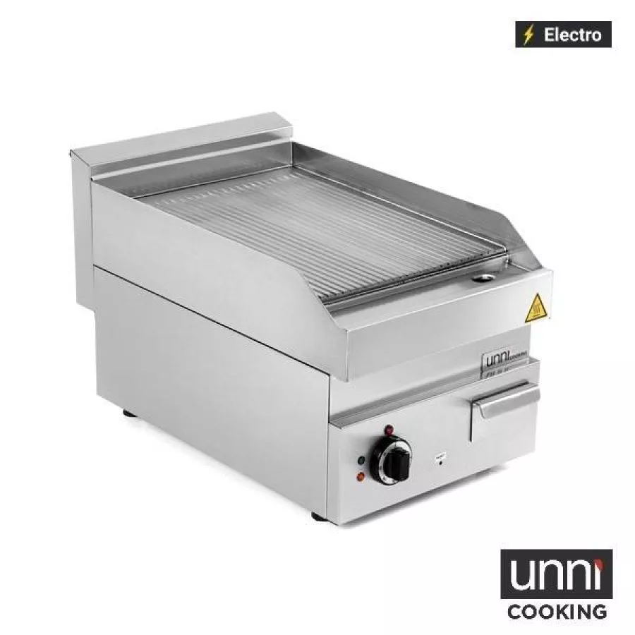 Elektrische Bratplatte Edelstahl gerillt 100-300°C