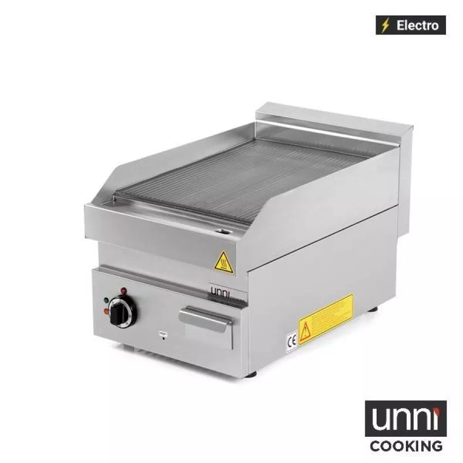 Elektrische Bratplatte Edelstahl gerillt 100-300°C