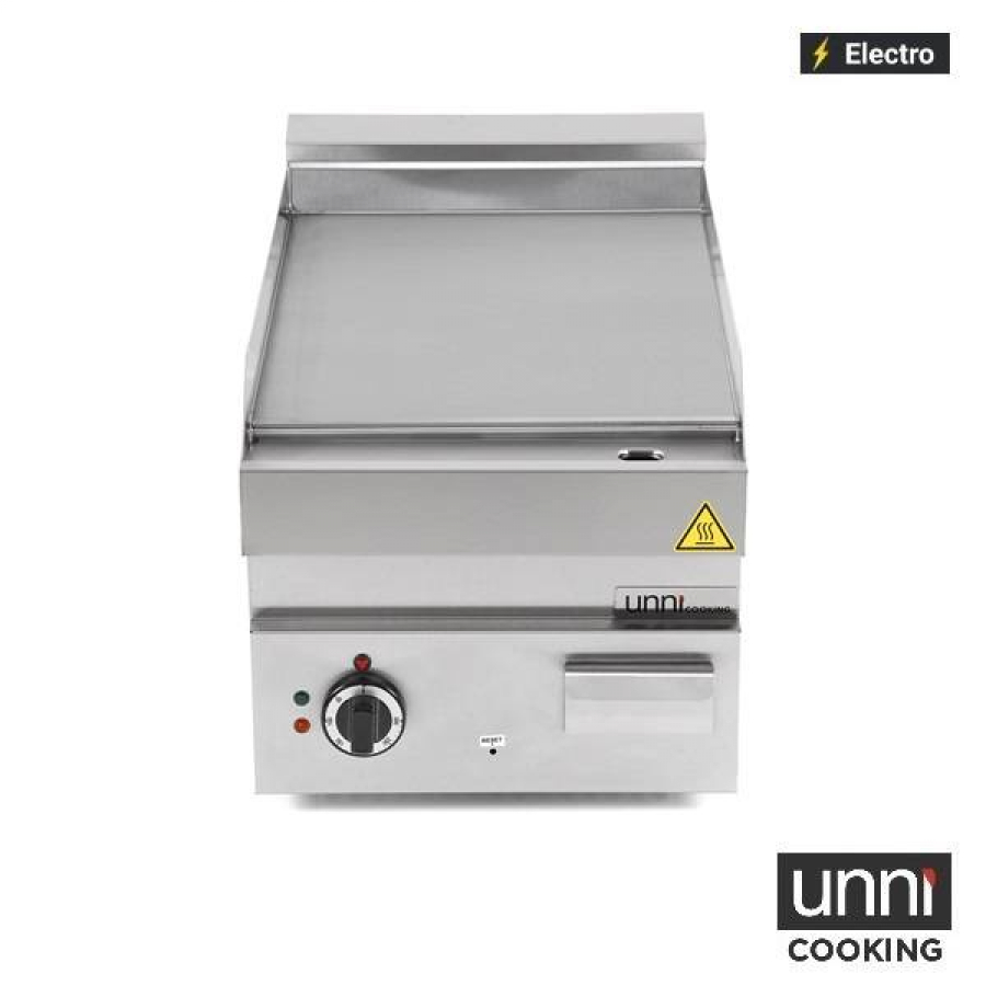 Elektrische Bratplatte E65GP10B-S Edelstahl glatt 100-300°C UNNI-COOKING 650