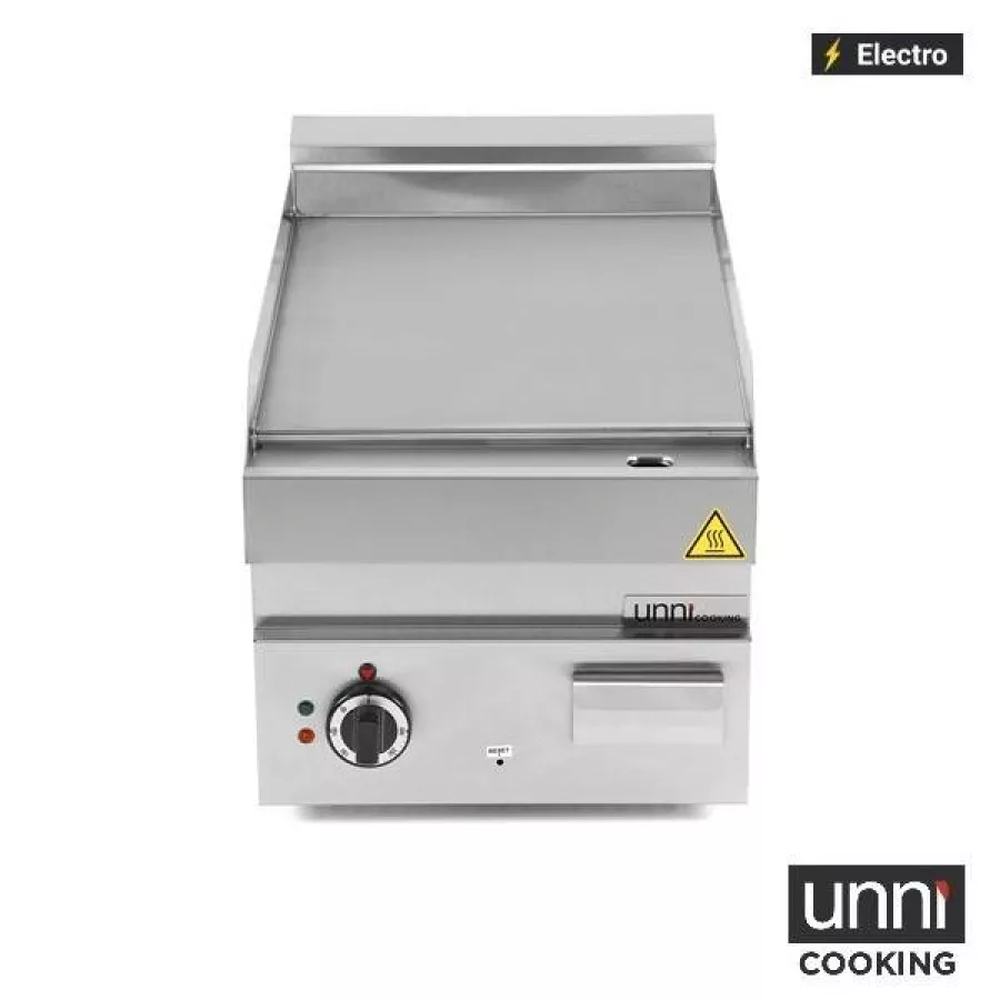 Elektrische Bratplatte E65GP10B-S Edelstahl glatt 100-300°C UNNI-COOKING 650