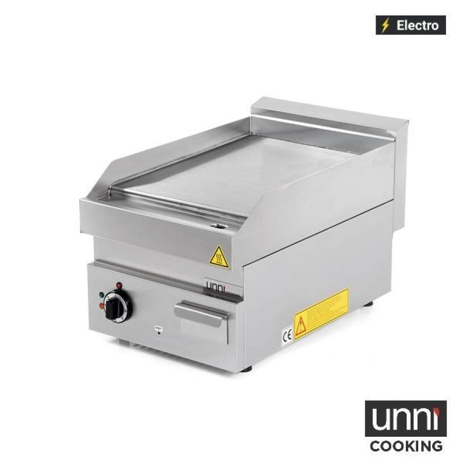 Elektrische Bratplatte E65GP10B-S Edelstahl glatt 100-300°C UNNI-COOKING 650