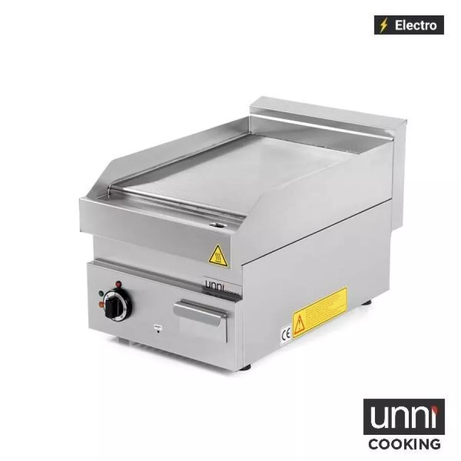 Elektrische Bratplatte E65GP10B-S Edelstahl glatt 100-300°C UNNI-COOKING 650