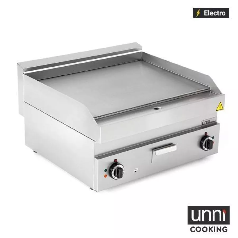 Elektrische Bratplatte E65GP20B-S Edelstahl glatt 100-300°C Thermostat