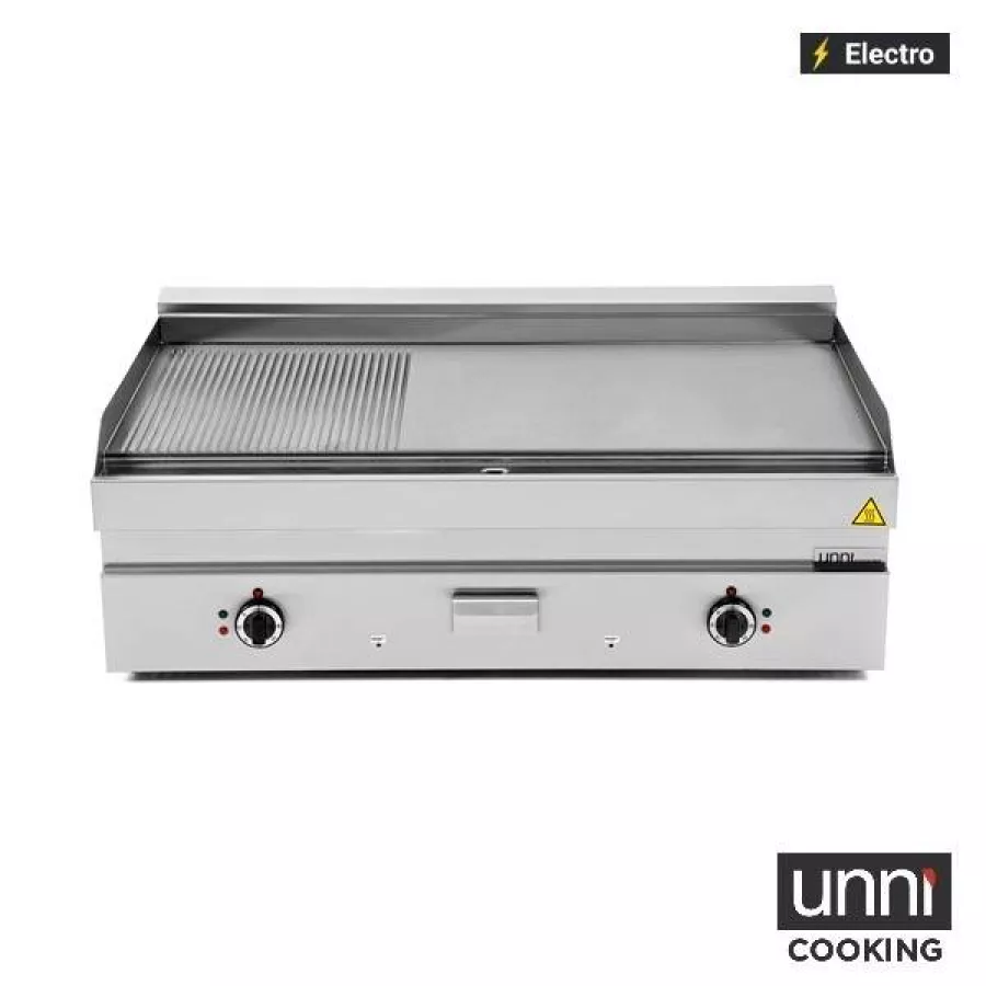 Elektrische Bratplatte Edelstahl geriffelt 100-300°C