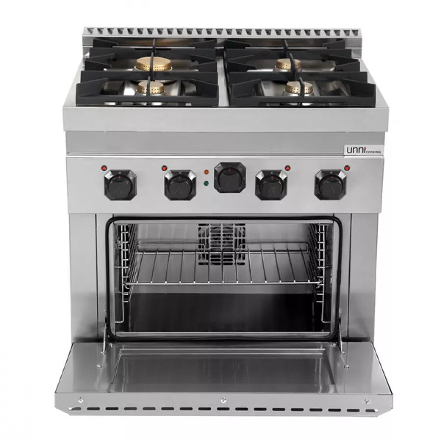 Gasherd 700 mit 4 Brennern und Elektro-Backofen