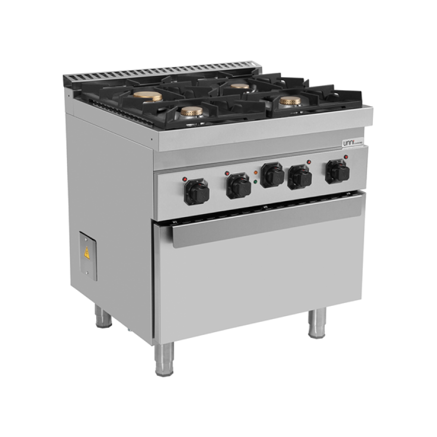 Gasherd 700 E70FG020 mit 4 Brennern und Elektro-Backofen