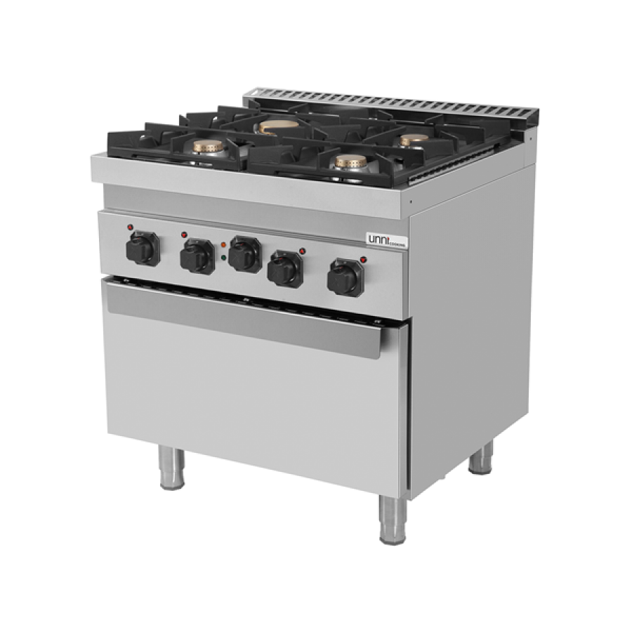 Gasherd 700 E70FG020 mit 4 Brennern und Elektro-Backofen