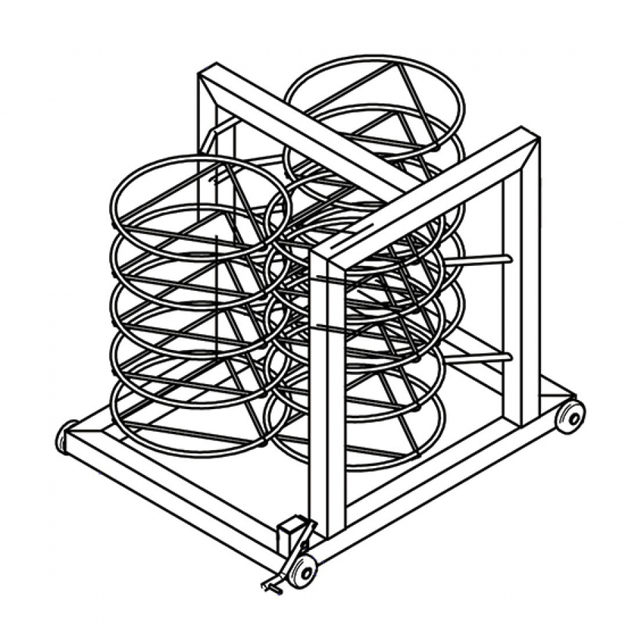 Bordstapelstructuur voor wagen | 18x ø 310 mm