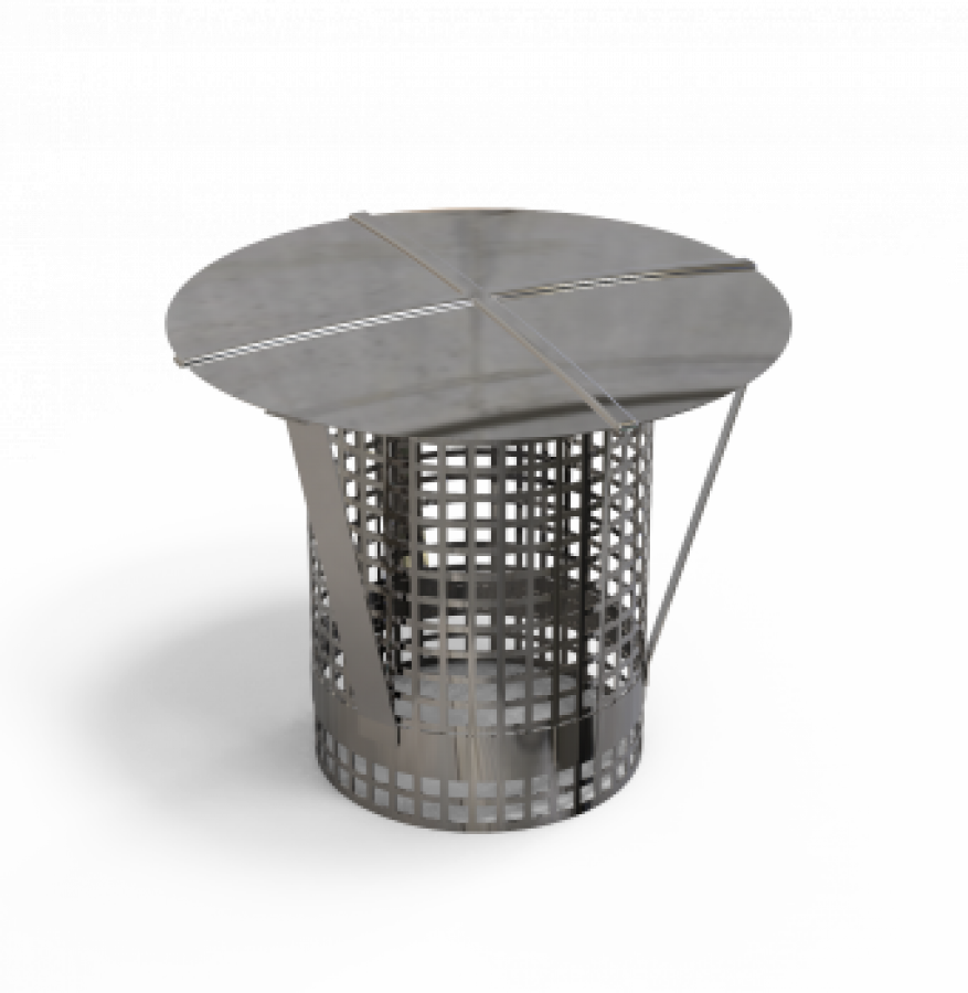 EW PLUS Regenhaube mit Funkenschutzgitter Edelstahl für EW-Schornstein