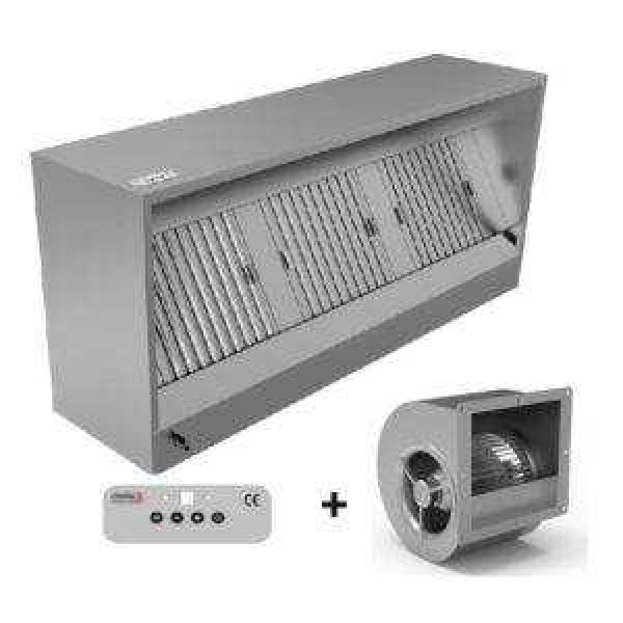 Afzuigkap 950mm roestvrij staal 1400 m³/h LED
