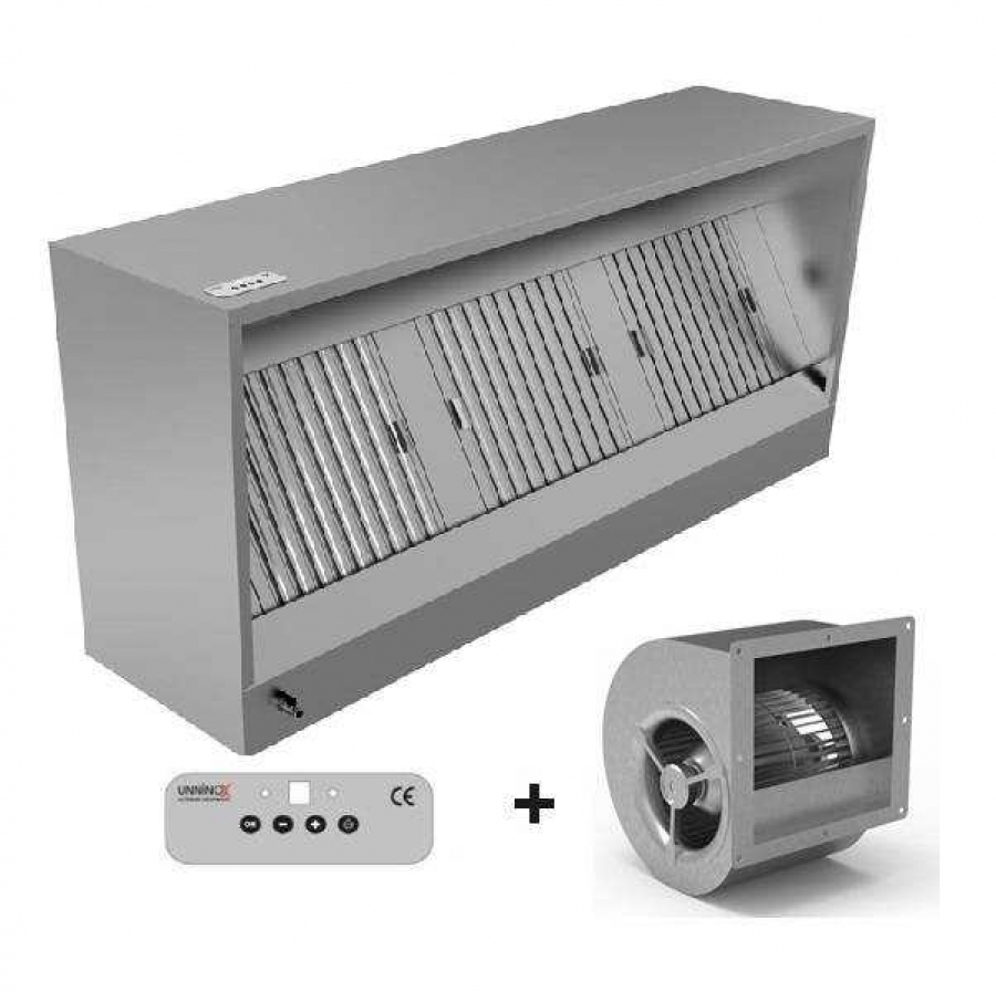 Dunstabzugshaube UNNINOX 700mm Edelstahl 2000x700x540mm LED 2200m³/h