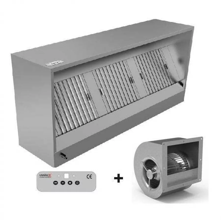 Dunstabzugshaube UNNINOX 700mm Edelstahl 2000x700x540mm LED 2200m³/h