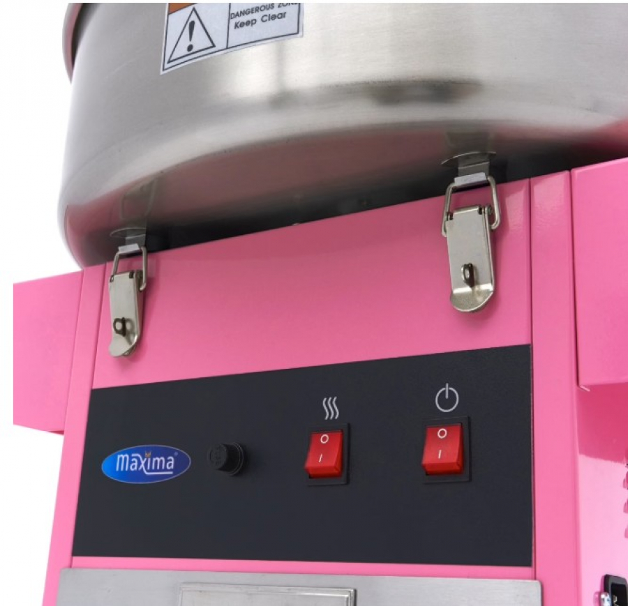Gastro suikerspinmachine - Ø 52cm - Roze - met kar