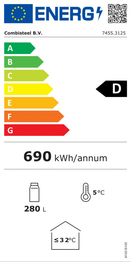 Glastürkühlschrank – 280 L schwarz, LED, +1 bis +10 °C
