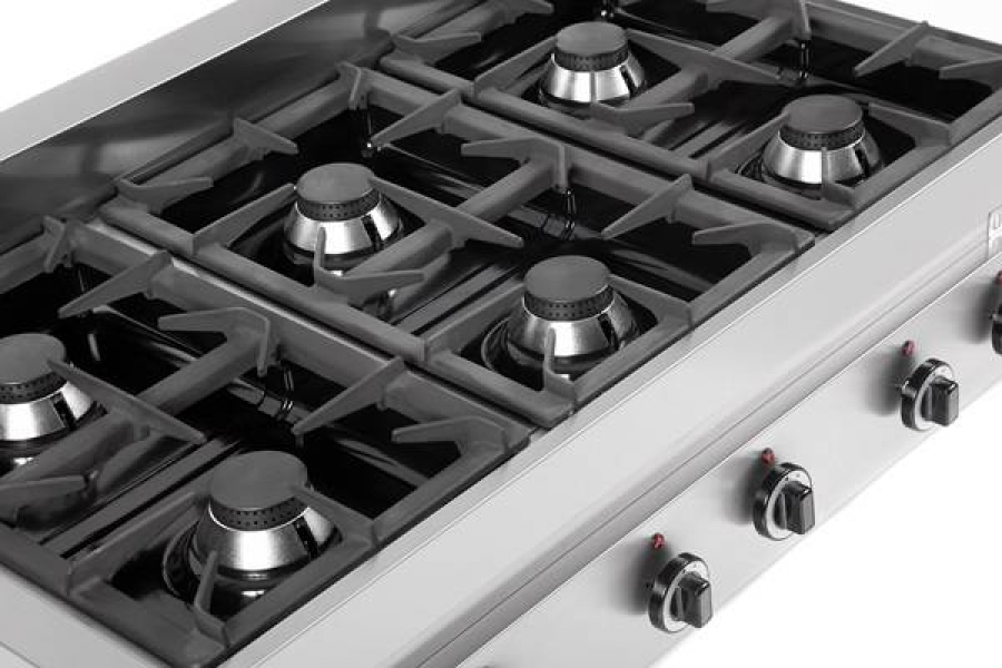 Gaskochfeld G65C6B 650Line – 6,5 kW italienische Brenner, Doppelüberlappungsflamme