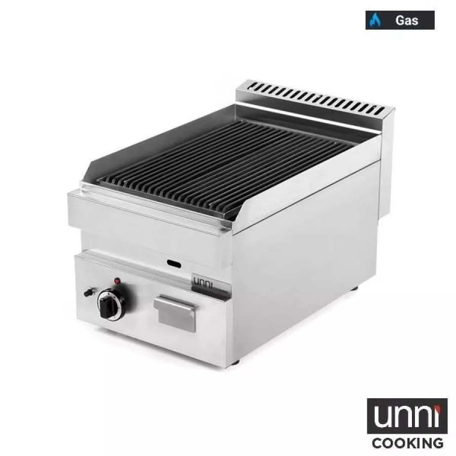 Lavasteingrill UnniCooking 650 LINE Gas Edelstahlbrenner Lavasteine