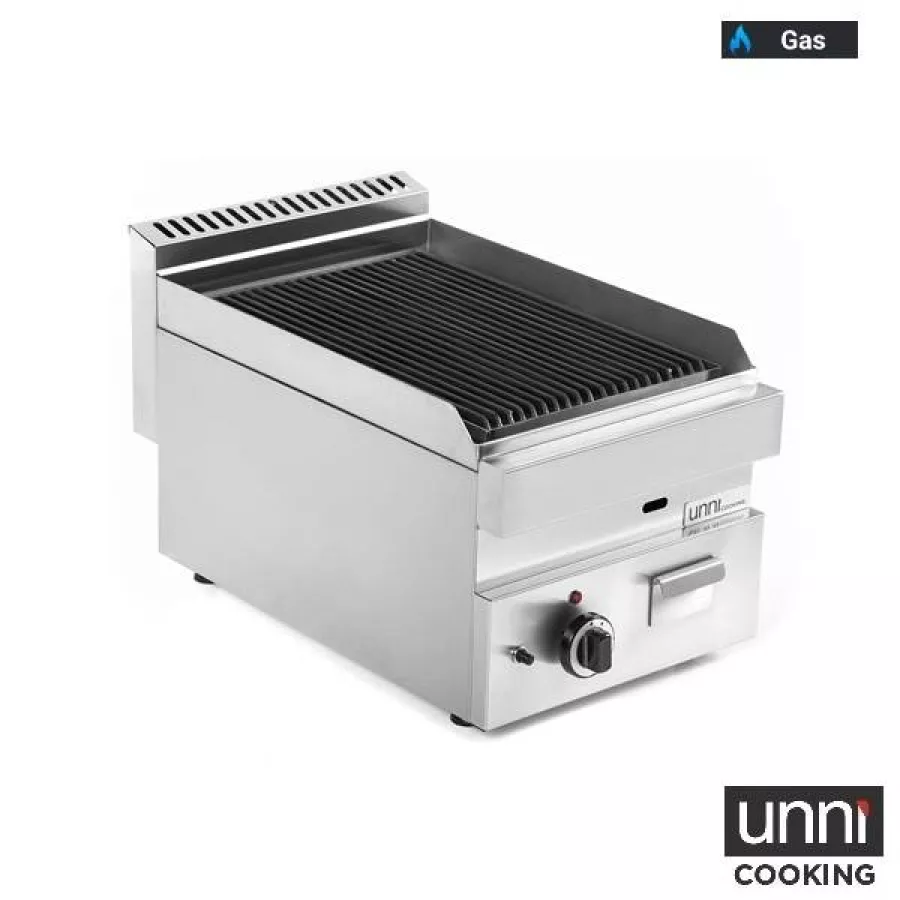 Lavasteingrill UnniCooking 650 LINE Gas Edelstahlbrenner Lavasteine