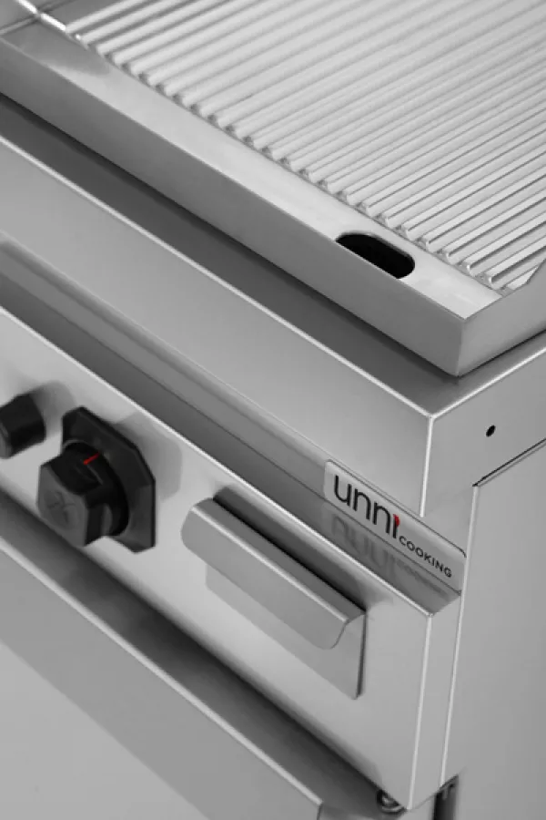 Gas-Grillplatte verchromt gerillt Piezozündung