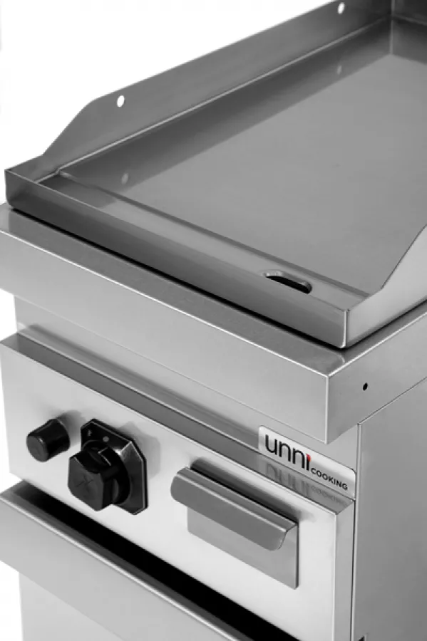 Gas-Grillplatte glatt, Piezo-Zündung, kompakt