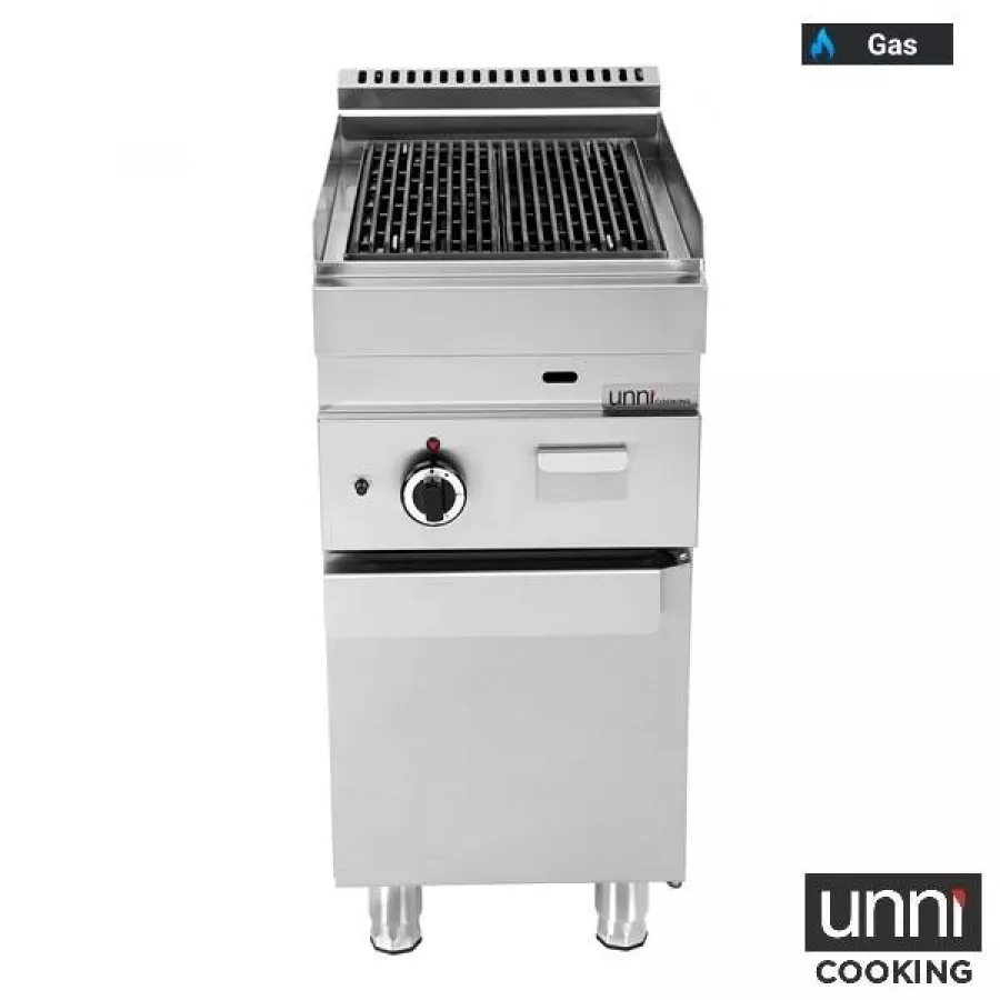Lavasteingrill UnniCooking 650 LINE Gas Edelstahlbrenner Lavasteine