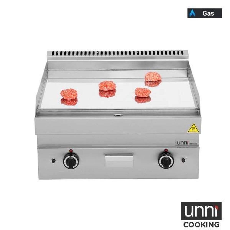 Gas-Bratplatte UNNI-COOKING 650 SERIES Chrom Edelstahl Profiküche