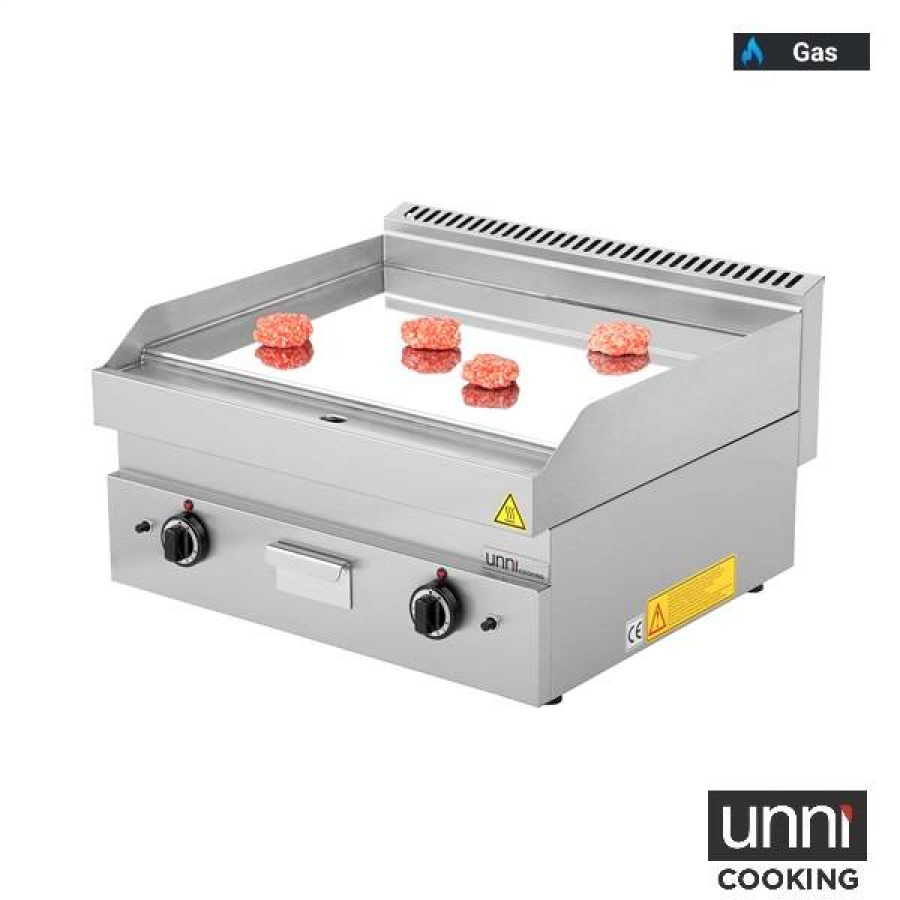 Gas-Bratplatte UNNI-COOKING 650 SERIES Chrom Edelstahl Profiküche