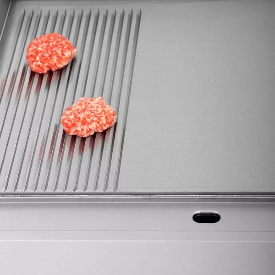 Gas-Bratplatten UNNI-COOKING 650 Serie Edelstahl 1/3 geriffelt 2/3 glatt