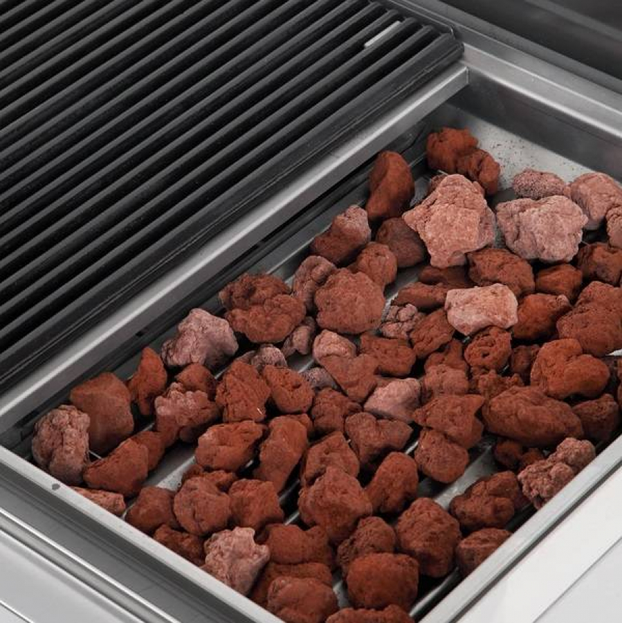 Lavasteingrill UnniCooking 650 LINE – Edelstahlbrenner, Lavasteine